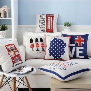 London Royal Guard Cushion Cover Euro Pillow Case Union Jack Funda Cojin Letters Cojines Soffa Stol Almofadas