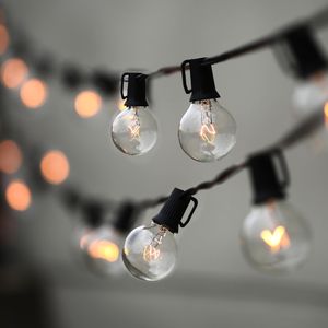 25Ft G40 Bulb Globe String Light with Clear Bulb Backyard Patio Lights Vintage Bulbs Decorative Outdoor Garland Wedding