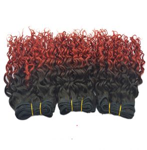 Большой продаж 3 шт. / Лот Дешевые цветные расширения вьющиеся плетеные перуанские окрашенные человеческие волосы уток