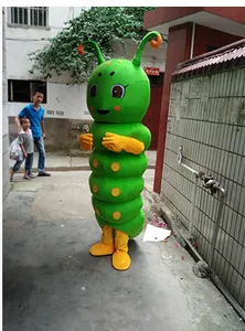 costume della mascotte di alta qualità Costume della mascotte del bruco con immagine reale al 100% per la migliore qualità di spedizione gratuita per adulti.