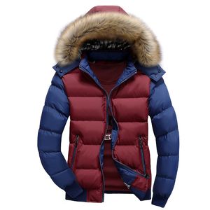 Venda por atacado- vestuário de marca 2016 moda grossa jaqueta de inverno quente 4xl para homens à prova d 'água removível colar de pele parkas casaco com capuz 4xl rt63e