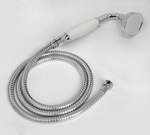品質PVD Tiクローム仕上げブラッサラミック電話伝統的な手持ち式シャワーヘッド1 mステンレス鋼ホースセット