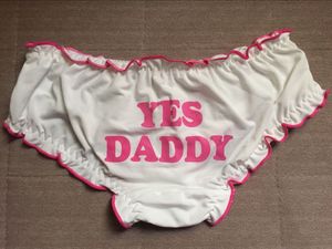 YES DADDY Kawaii Cute Lolita Good Girl Funning Pink Letters Slip stampati con fiocco slip sexy intimo cotone bianco mutandine sonno Cosplay