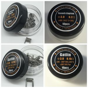 4 Styles Fused Clapton Tri twisted Clapton Gatlin NI80 Prebuilt Coil Nichrome Wire Pre built Coils Premade Wrap Wires Heating for Vape