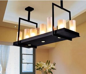 evin Reilly Altar Modern Pendant Lamp Remote Control Chandelier Candle Light Fixture Suspension Lamp Rectangular Wrought Iron Pendant Light