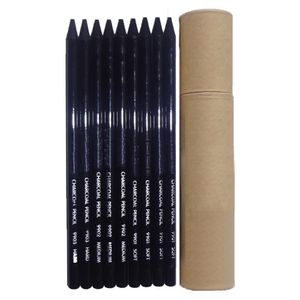 Künstler Bleistifte großhandel-10pcs Nicht Holz Black Charcoal Schüler Künstler Skizze Zeichnen Stift Verschiedene Set