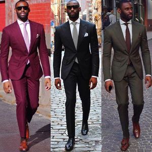 Burgundia Ślub Tuxedos Groom Garnitury Garnitury Ślubne Dla Mężczyzn 2019 Mężczyzna Paski Garnitur Goście Wear Black Dla Mężczyzn Plus Rozmiar