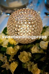 Modern style wedding centerpieces tall mental flower glass bead vases