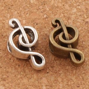 Music Note Metal Big Hole Beads 100/lot 18.4x9.5x7.3mm Antique Silver/Bronze Fit European Charm Bracelets Jewelry DIY L1449