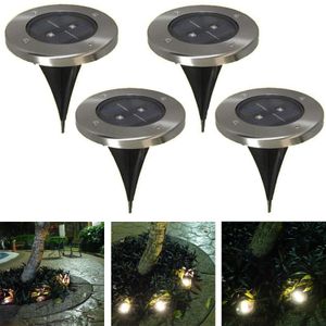 Lampy podziemne Słoneczna wodoodporna lampa Okrągły odkryty Decking 2 LED do oświetlenia dekoracji drogowych ogrodowych