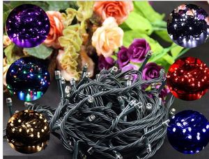 10 meters black green cord Led lights flasher lamp outdoor waterproof string of lights christmas decoration lights