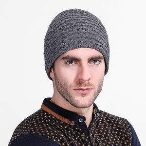 Unisex stickade hattar med vågar Linjer Kvinnor Mäna Mössor med sammet Håll varma Soft Ski Skull Caps Bonnet Gorro Baggy Bouncy