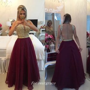 Elegancka Złota Koronkowa Aplikacja Burgundia Prom Dress Długość Piętro Długie Kobiety Wieczór Party Recepcja Suknia Custom Made Plus Size