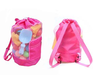 DHL50PCS Stuff Sacks Mesh Bags Sand Away Collection Toy Bag Storage för Sea Shell Kids Barn Tote Organizer 3Colors