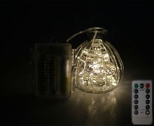 8 modalità Telecomando luci stringa 5M 50LEDs 10M Funzione timer Filo d'argento LED esterno Luce azionata da fata