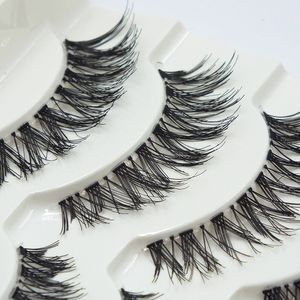 CRISSCROSS MESSY FASHELASHES 5 пары длинные густые черные натуральные поддельные ресницы ручной работы.