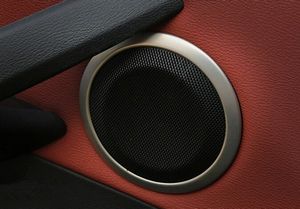 Tampa da armação do alto falante do chifre do carro do cromo guarnição Círculo do anel de áudio de aço inoxidável da tira auto acessórios interior da etiqueta D para BMW X1