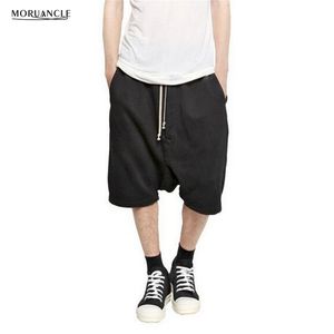 Partihandel- Moruancle Fashion Hi Street Mens Hip Hop Jogger Shorts DrawString Streetwear Male Drop Crotch Harem Short Pants Brand Designer