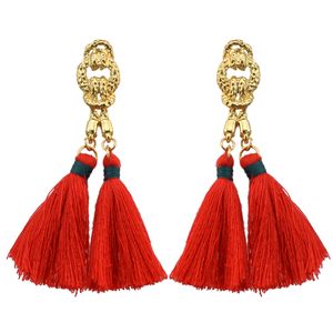 Idealny 6 Kolory Czeski Moda Pozłacane Wątek Łańcuch Tassel Dangle Długi Kolczyki Dla Kobiet Biżuteria