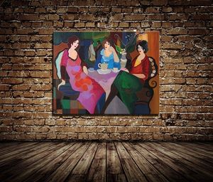 Framed woman Hand Painted Portraits Home Wall Art Deco Oil Painting On Canvas.Multi sizes It063