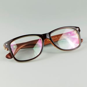 Occhiali da vista classici con montatura per rivetti di riso con gambe in vero legno fatti a mano per occhiali alla moda 4 colori