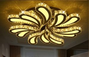 Ny design LED Crystal Taklampor för vardagsrum Luster PlafleNier LED Moderne Cristal Taklampor för heminredning LLFA