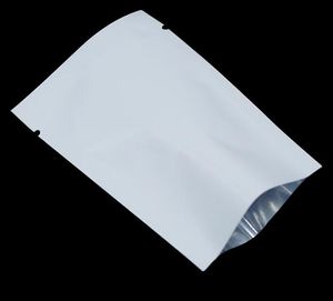 500 pçs / lote Selo de calor branco folha de alumínio aberto top alimento lanche plástico embalagem sacos mylar malotas de vácuo frete grátis