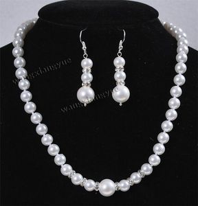 Set di perle rotonde di perle rotonde di perle Akoya bianche da 8-12 mm