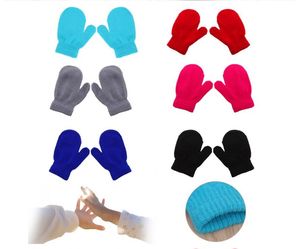 Candy Color Baby Girls Boys Winter Warm Glovers Toddlers Cartoon Baby Kids Warm Kinting Gloves Mittens