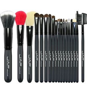 JAF 18 Pcs Pincéis de Maquiagem Natural Animal Pêlo de Cabra Vermelho Cavalo Pônei Cabelo Profissional Make Up Brush Set J1802P-B