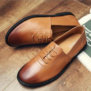 Fashion Genuine Leather Men Dress Shoes Men's Business Casual Shoes Classic Gentleman Shoes Men Oxfords Big Size