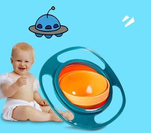 360 Roterande barnsäker, spillfri matning av småbarnsgyroskål med lock Undvik matspillning för barn Skapasskål som mattillbehör