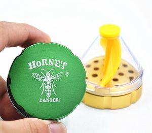 Novo moedor hornet moedores de ervas 50mm moedores de tabaco funil forma clone metal liga alumínio acessórios para fumar 3 cores