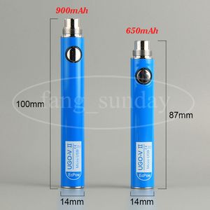 650mAh 900mAh UGO V II E Sigaretta eGo Passthrough Vape Pen Evod Batteria UGO Micro USB Batterie e sigarette