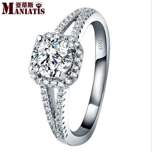 The Newest Design 1 CT Simulated Diamond Ring For Women Or Girl 925 Silver Luxury Group Inlaid Diamond Wedding Or Engagement Or Anniversary