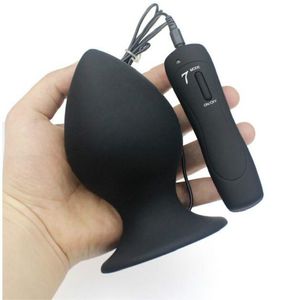 Plugues anal sexo anal super grande tamanho 7 modo vibratório vibrador de silicone enorme plugue anal unissex brinquedos eróticos melhor qualidade