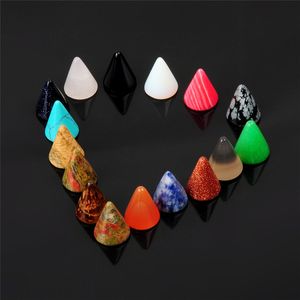 2017 Ny Assorted Mixed Natural Stone Cone Shape Cab Cabochon Bead för Mode Smycken Tillbehör x12mm Partihandel st Gratis frakt