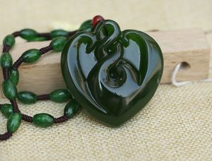 Free delivery - jasper's hand-carved heart-shaped 88 pendant. Lucky transfer - necklace pendant.