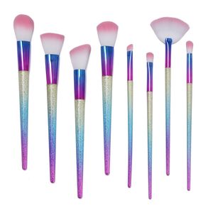 6 / 7 / 10 pcs Set di pennelli per trucco Colore sfumato Fondotinta in polvere Ombretto Sopracciglio Kit di pennelli per fard Glitter smerigliato Pennello per trucco