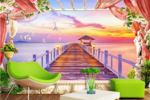 luxury gold wallpaper Customized 3d mural Chalet Bridge 3D TV wall wallpapers angels 3d wallpapers for wall