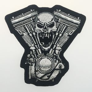 Kvalitet Brotherhood Music Skull Embroidered Iron on Patch Diy Appliequie Accessory broderi Sew On Badge Motorcykel Punk Biker Patch