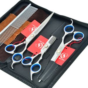 7.0 Inch Meisha JP440C Profissional Pet Grooming Tesoura Kits Em Linha Reta Emagrecimento Curvo Dog Grooming Shear Suprimentos Puppy .HB0062