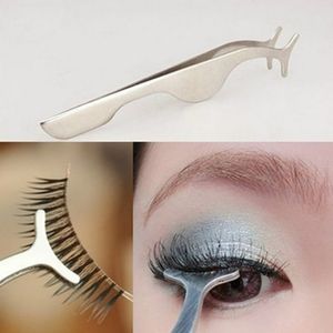 Partihandel Nya Hot Silver False Eyelash Extension Remover Applicator Nipper Tweezer Clip Makeup Tool Gratis frakt