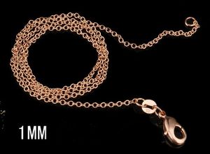 2017 hot sales 18K Gold Plated Fashion 1MM 18inch "O" Chains Necklace Brass Necklace high quality 10pcs