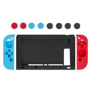 Nintendo Switch NS NX Console Joy-Con Controller 용 썸네스가있는 실리콘 쉘 케이스 커버