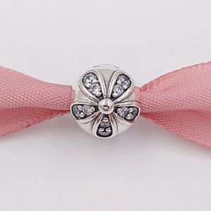 Andy Jewel Authentic 925 Sterling Silver Beads Dazzling Daisies Clip Charms Passar European Pandora Style Jewelry Armelets791493CZ