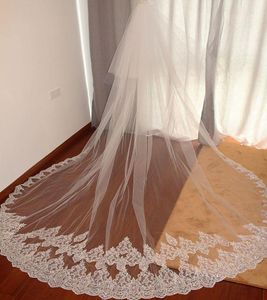 Real Images Sequins Wedding Veils Högkvalitativa Lace Appliques Princess Headpieces One Legle Long Wedding Accessories Custom Gjorda