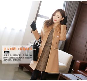 Women Blends Autumn Winter Woollen Coat Long Sleeve Turn-Down Collar Oversize Blazer Outwear Jacket Elegant Overcoats Loose Plus Size