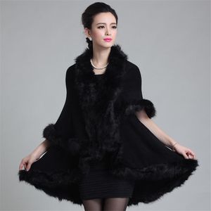Kvinnor Vinter Svart Fur Coat Imitation Fur Kvinnor Jacka Batwing Sleeve Faux Fur OuterWear Lady Short Style