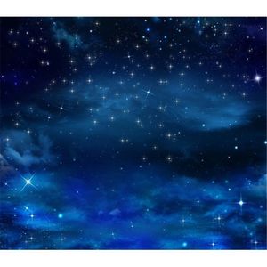 Blue Night Sky Blitter Stars Фотографии фона Винил Детские Детские фото Фон Baby Newborn Photoshoot Ring Обои